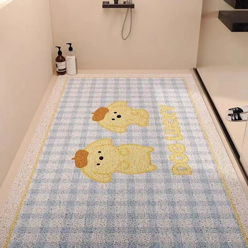 Playful Puppy-Themed Non-Slip Bathroom Mat | Thrascher