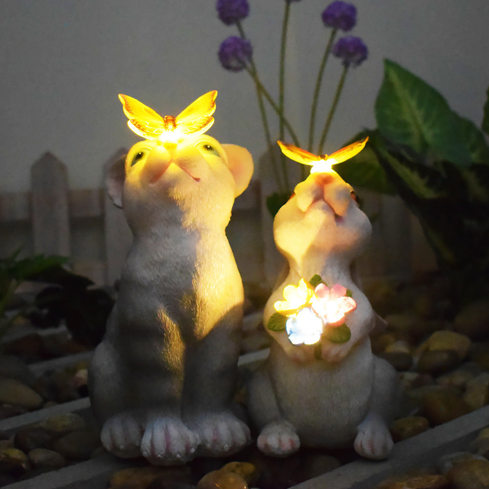 Playful Solar-Powered LED Garden Statue Frog on Turtle Resin Ornament | Thrascher