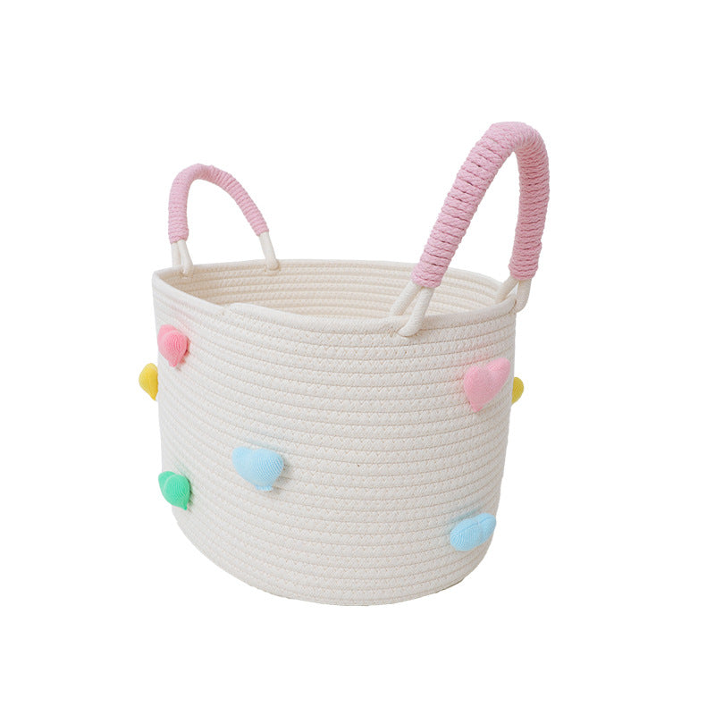 Playful Storage Basket with Heart Pattern | Thrascher
