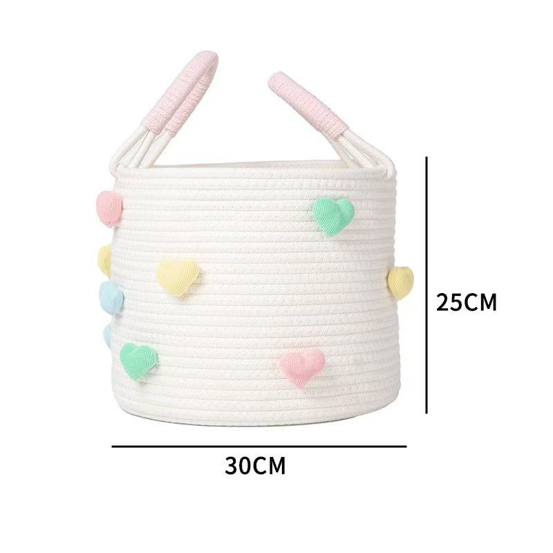 Playful Storage Basket with Heart Pattern | Thrascher