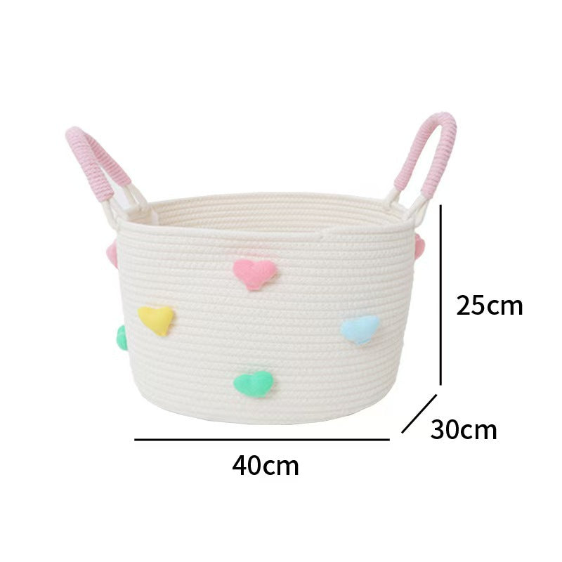 Playful Storage Basket with Heart Pattern | Thrascher