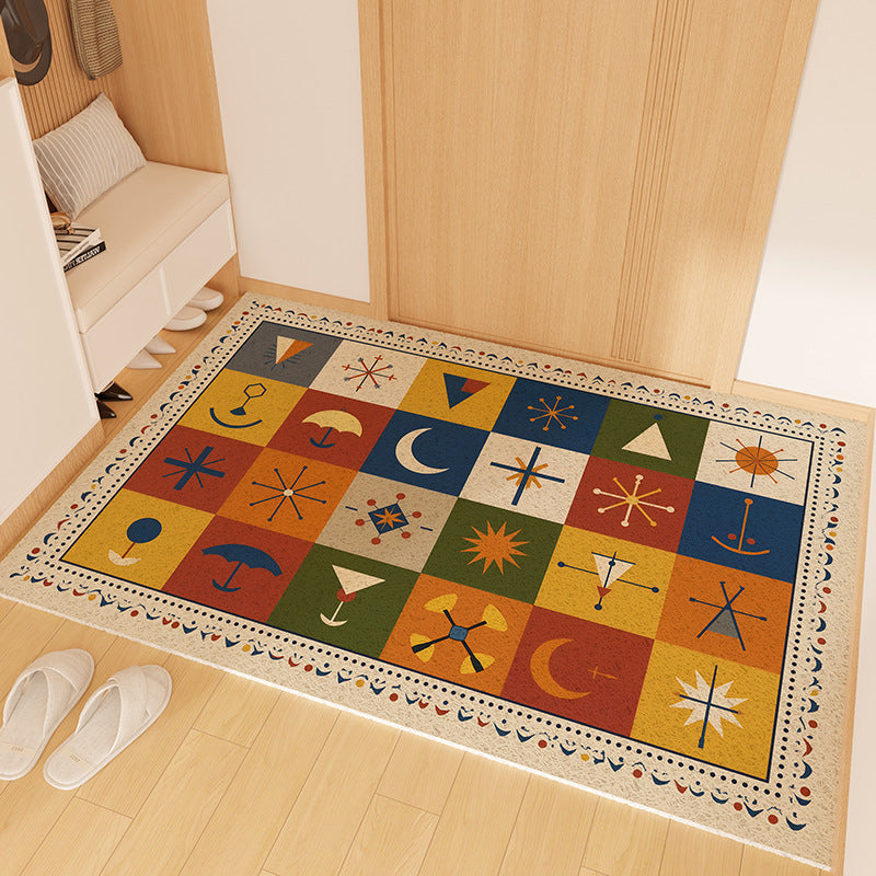 Playful Striped Dog Print Welcome Mat | Thrascher