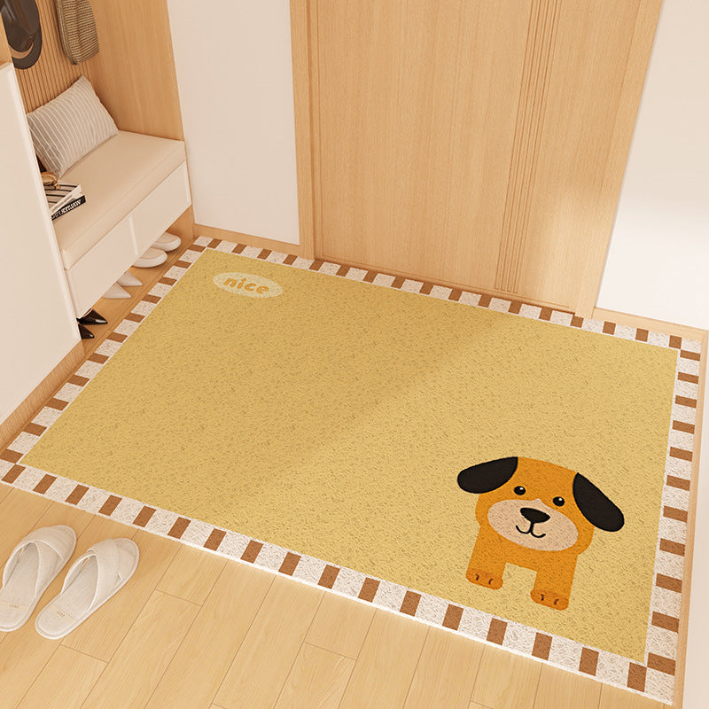 Playful Striped Dog Print Welcome Mat | Thrascher
