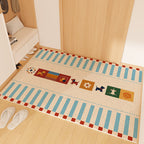 Playful Striped Dog Print Welcome Mat | Thrascher