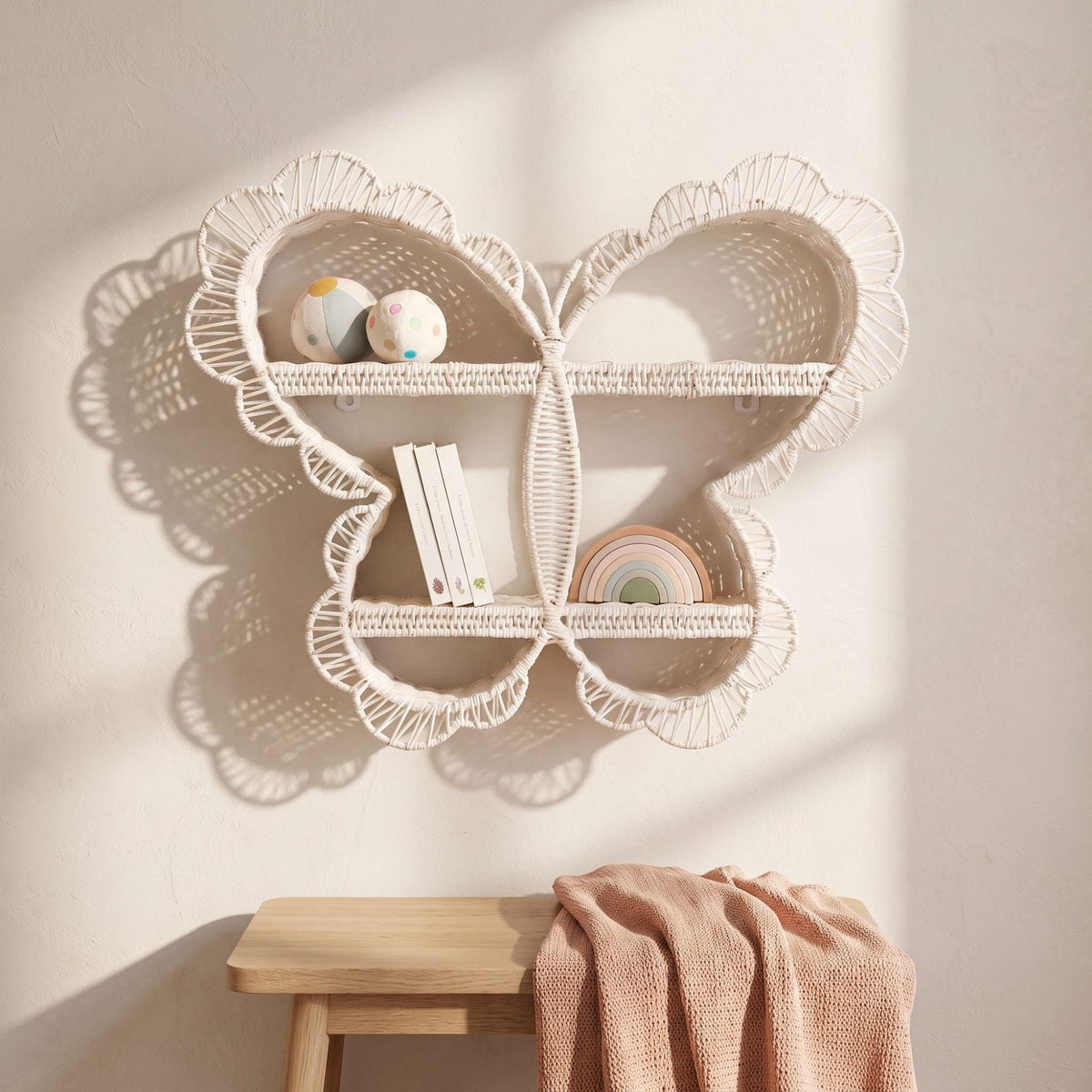 Playful Wall Shelf in Butterfly Design | Thrascher