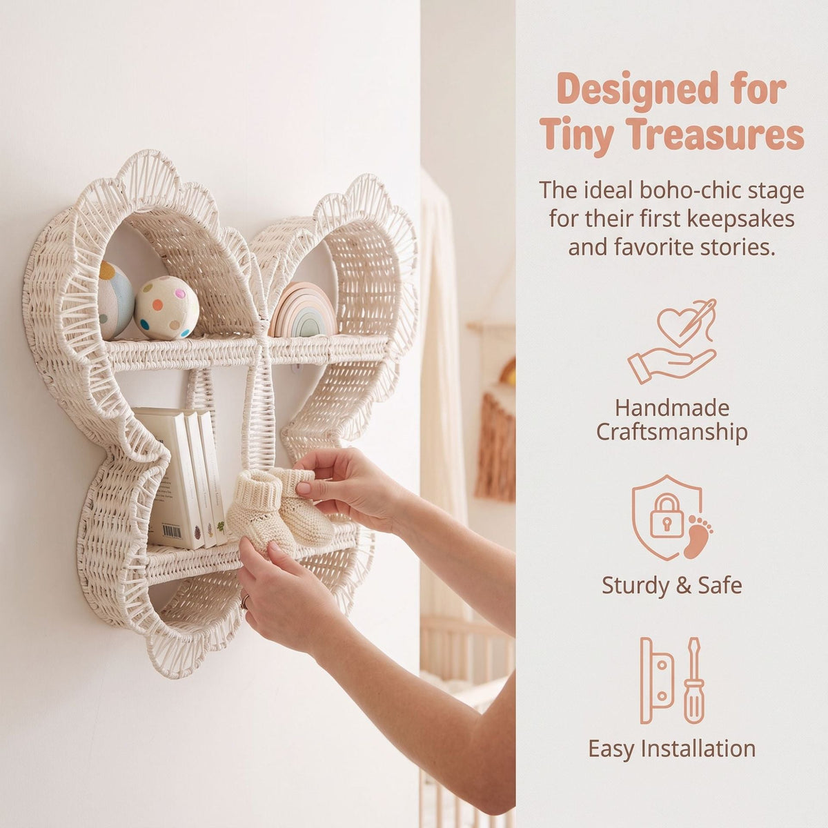 Playful Wall Shelf in Butterfly Design | Thrascher