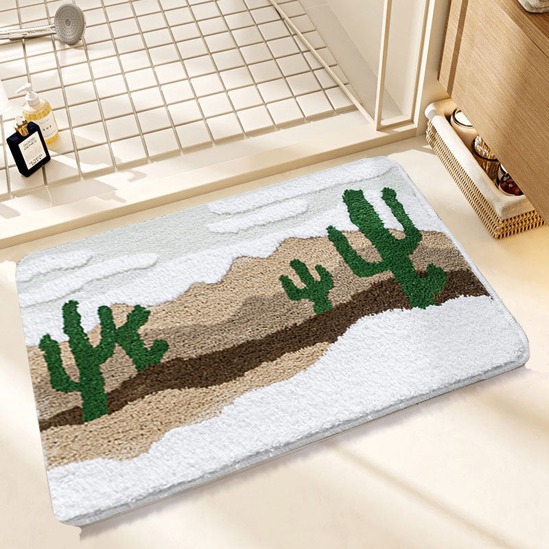 Plush Wave-Pattern Bathroom Mat | Thrascher