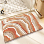 Plush Wave-Pattern Bathroom Mat | Thrascher