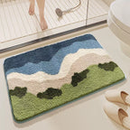 Plush Wave-Pattern Bathroom Mat | Thrascher
