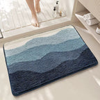 Plush Wave-Pattern Bathroom Mat | Thrascher