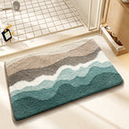 Plush Wave-Pattern Bathroom Mat | Thrascher