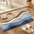 Plush Wave-Pattern Bathroom Mat | Thrascher