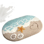 Plush Wave-Pattern Bathroom Mat | Thrascher
