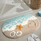 Plush Wave-Pattern Bathroom Mat | Thrascher