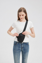 Polyester Sling Bag, Medium/Large, Adjustable Strap, Two Zippered Pockets, view 2