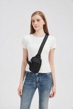 Polyester Sling Bag, Medium/Large, Adjustable Strap, Two Zippered Pockets