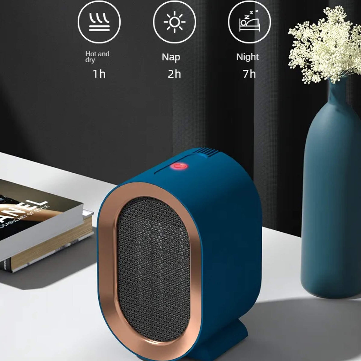 Portable Ceramic PTC Space Heater, 800–1200 W, Home & Office, view 9