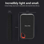 Portable External SSD with USB 3.2 and Type-C, 10 × 5 × 1 cm