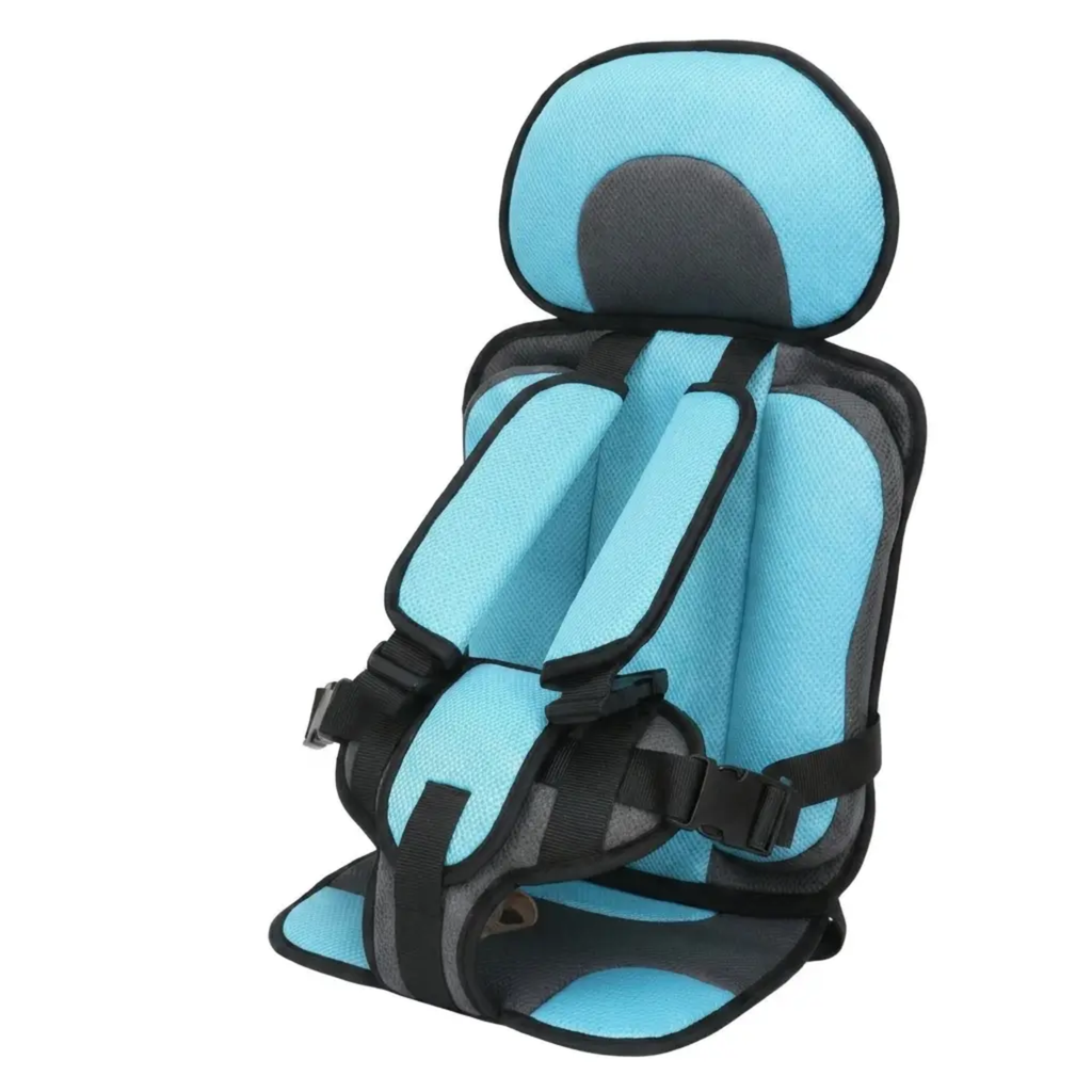 Portable Foldable Child Car Booster Seat with 5-Point Harness