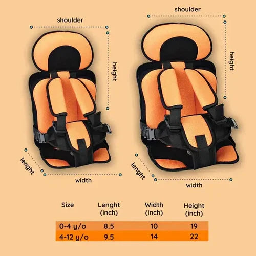 Portable Foldable Child Car Booster Seat with Five-Point Harness