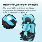 Portable Foldable Child Car Booster Seat with Five-Point Harness