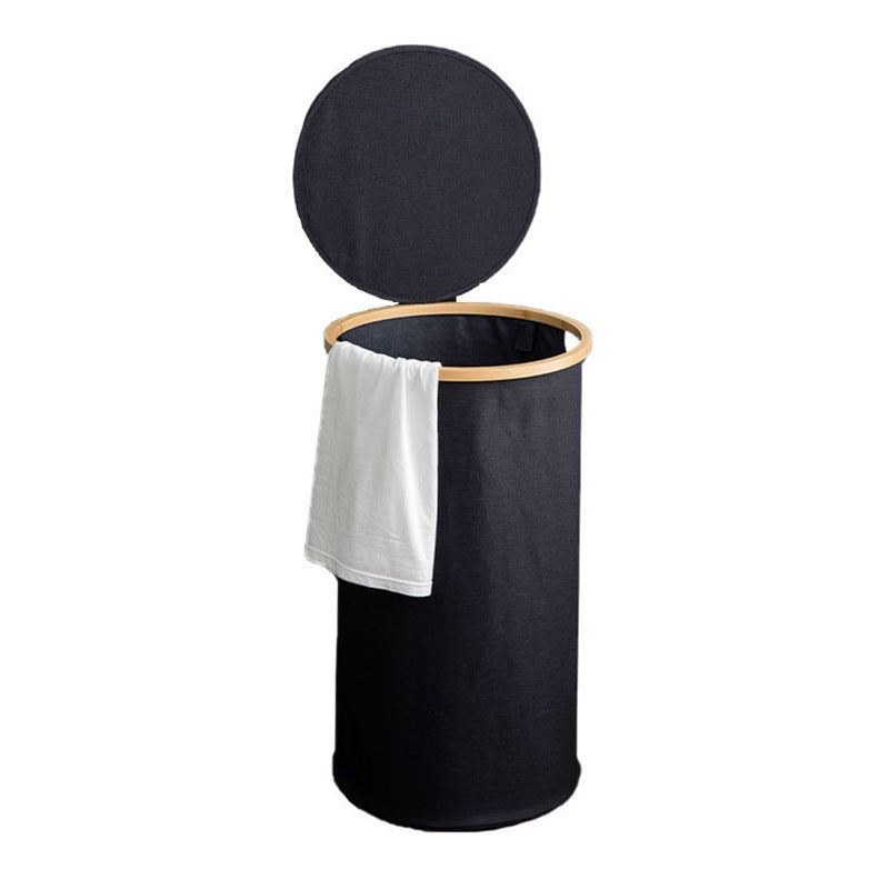 Practical Laundry Basket Soft Textile Wood | Thrascher