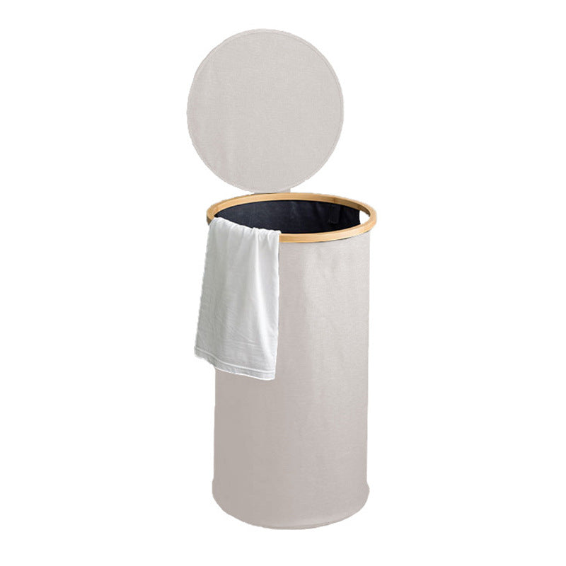 Practical Laundry Basket Soft Textile Wood | Thrascher