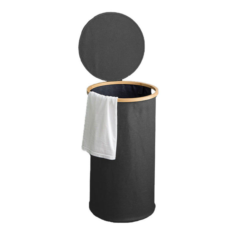 Practical Laundry Basket Soft Textile Wood | Thrascher