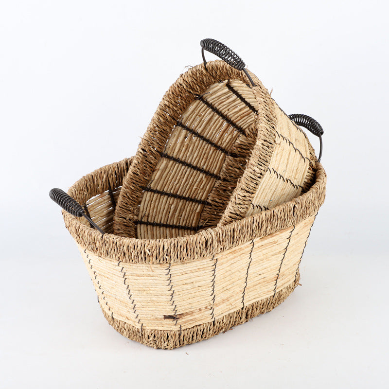 Practical Storage Basket with Stainless Steel Handles | Thrascher