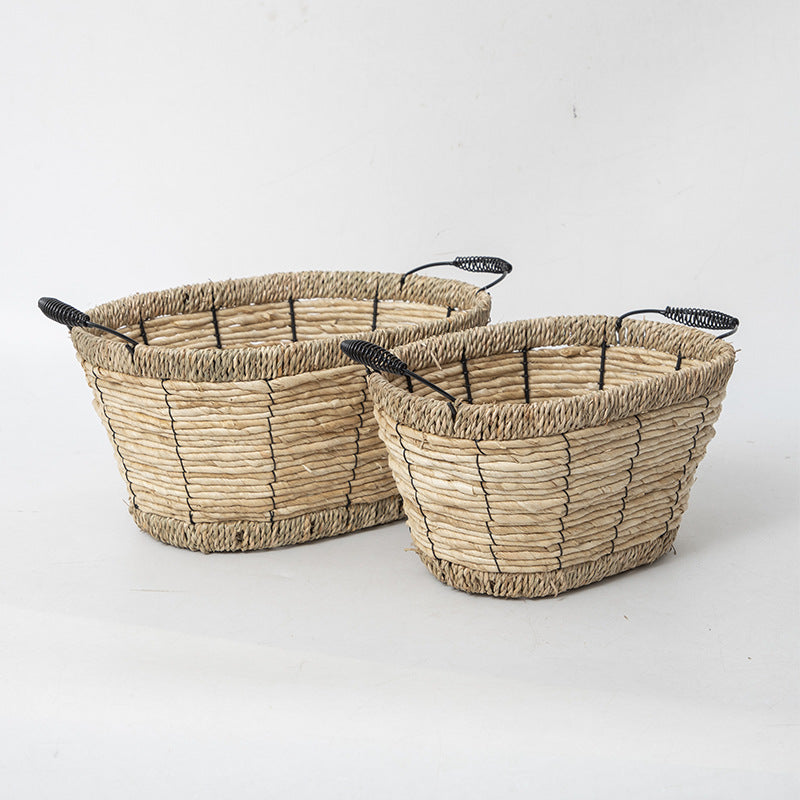 Practical Storage Basket with Stainless Steel Handles | Thrascher