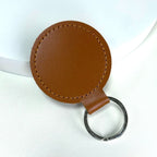 Premium Leather Round Keychain | Thrascher