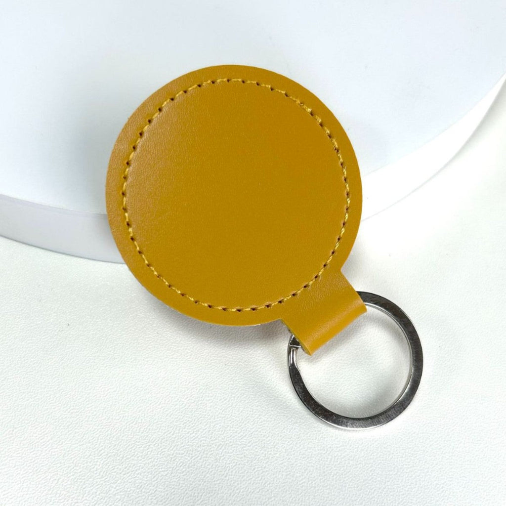 Premium Leather Round Keychain | Thrascher