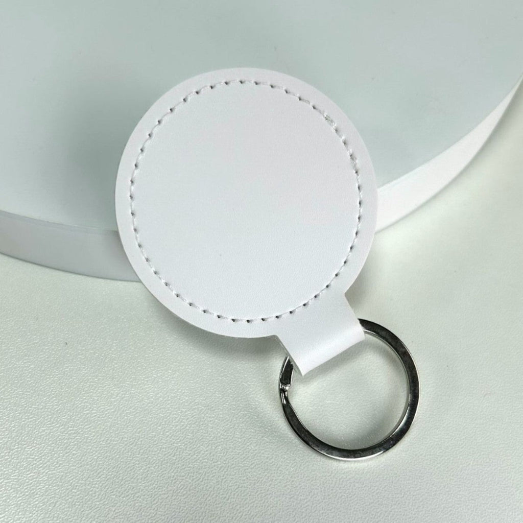 Premium Leather Round Keychain | Thrascher