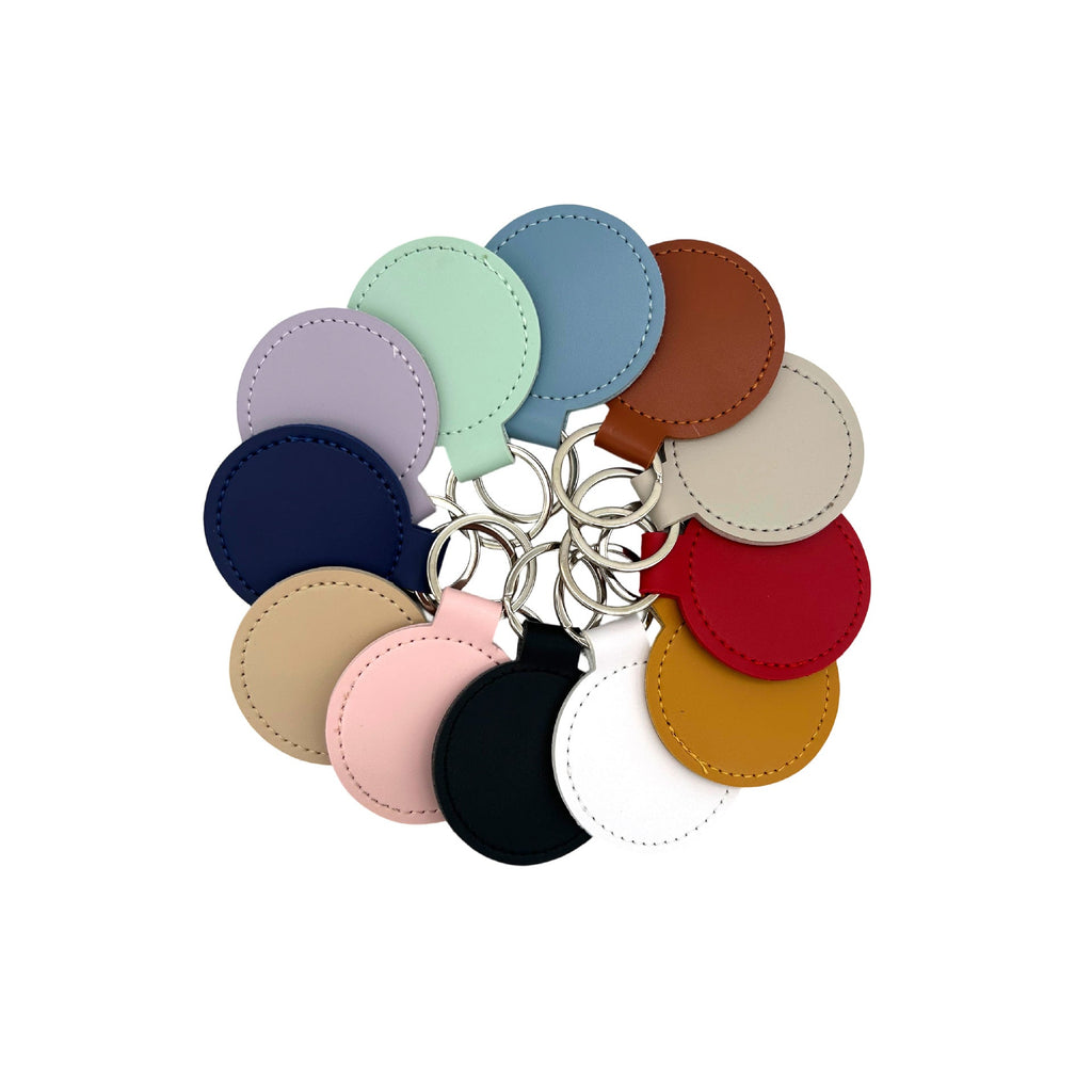 Premium Leather Round Keychain | Thrascher