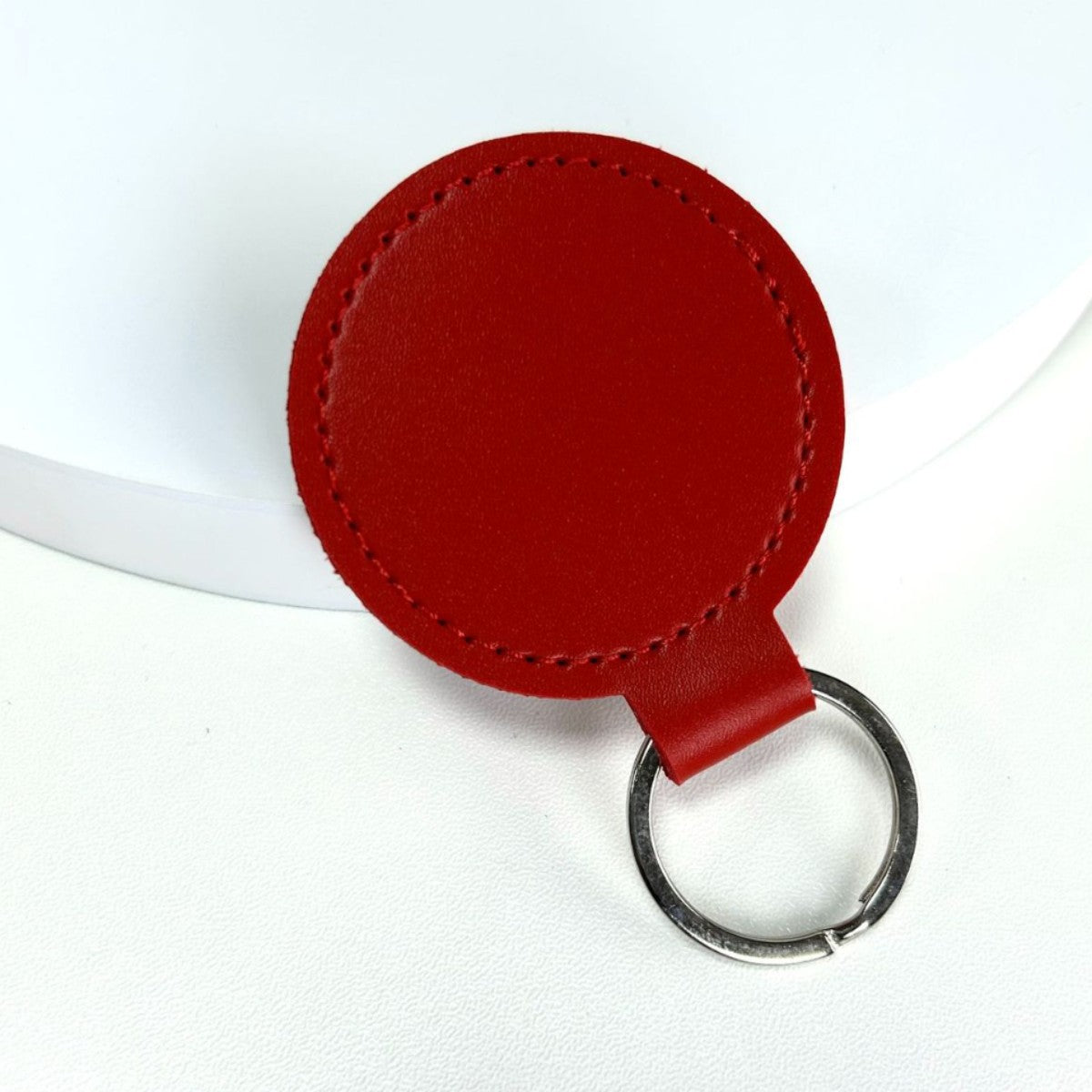 Premium Leather Round Keychain | Thrascher