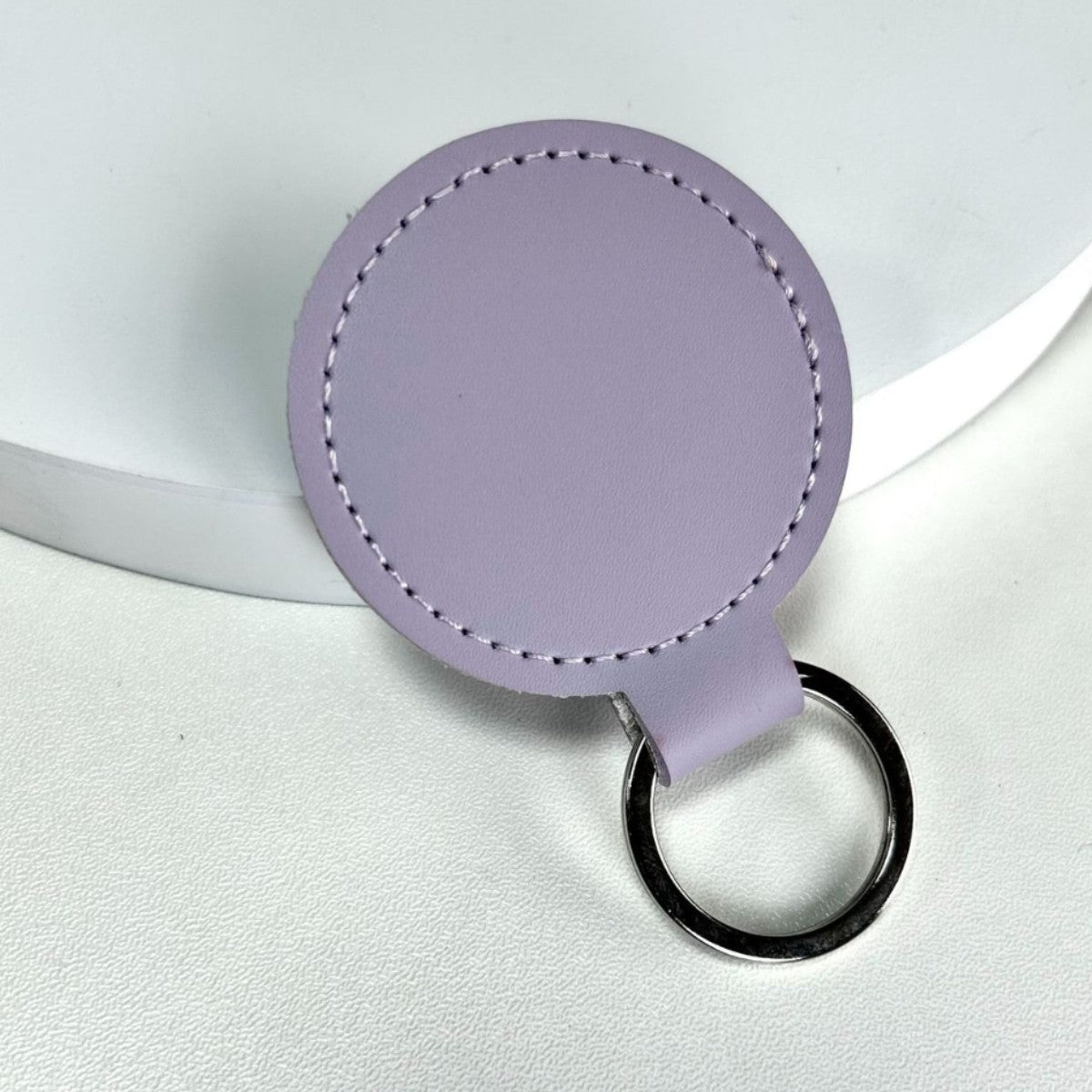 Premium Leather Round Keychain | Thrascher
