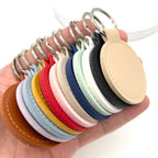 Premium Leather Round Keychain | Thrascher