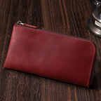 Premium Leather Zippered Travel Wallet with RFID, Multiple Compartments, view 3