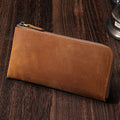 Premium Leather Zippered Travel Wallet with RFID, Multiple Compartments