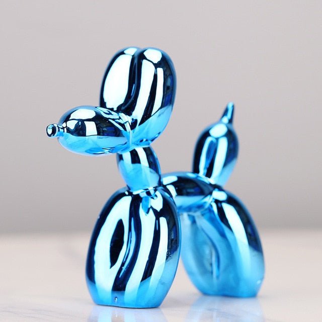 Resin Balloon Dog Sculpture, 4 x 4 x 1.5 Inches