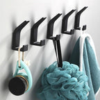 Aluminum Adhesive Wall Hooks, 7 × 2 × 3 cm, Black or White