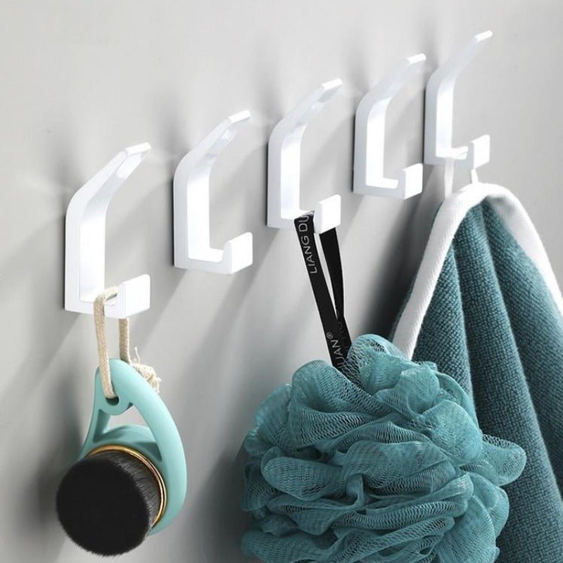 Aluminum Adhesive Wall Hooks, 7 × 2 × 3 cm, Black or White