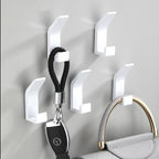 Aluminum Adhesive Wall Hooks, 7 × 2 × 3 cm, Black or White
