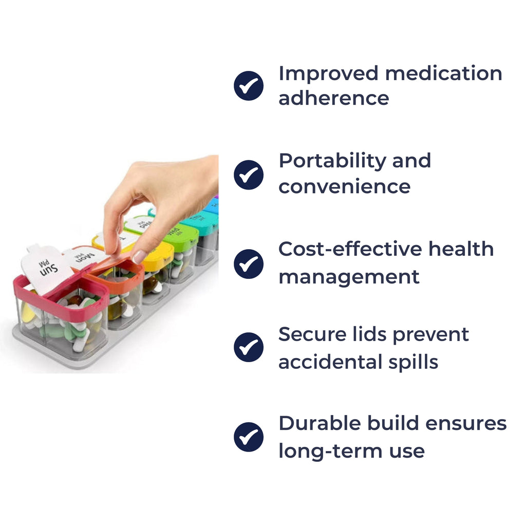 7-Day Pill Organizer with Separate Daily Compartments