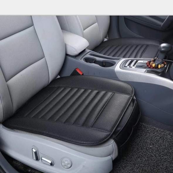 PU Leather and Bamboo Charcoal Car Seat Cushion, Front or Rear