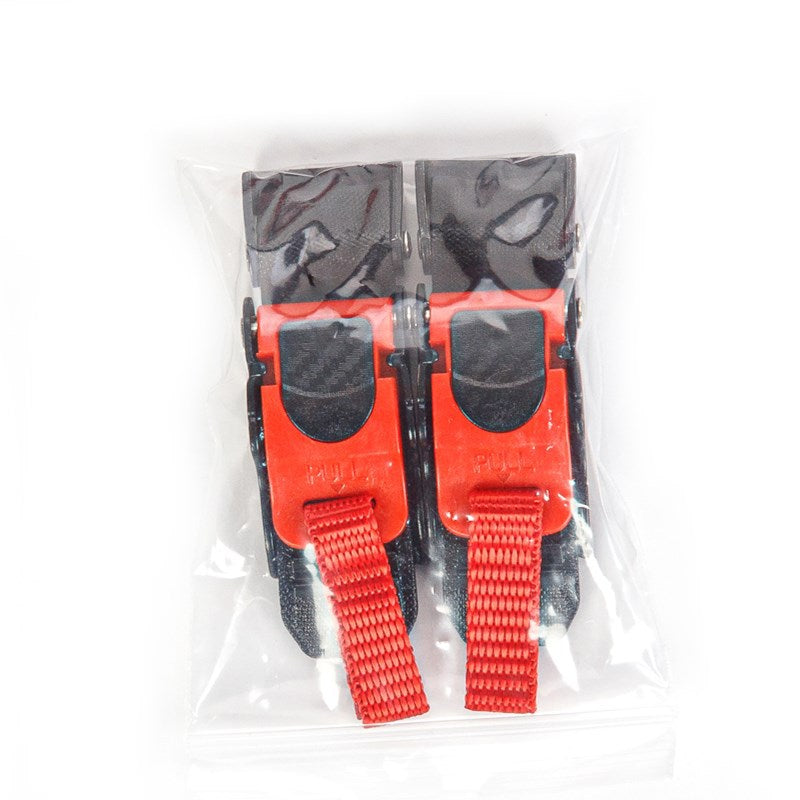 Quick-Release Helmet Safety Buckle Set with Red Pull Straps, view 3