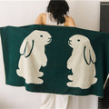 Rabbit Print Cotton Bath Towel, 27.6 x 55.1 in, Machine Wash at 40°C, view 8