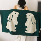 Rabbit Print Cotton Bath Towel, 27.6 x 55.1 in, Machine Wash at 40°C, view 8