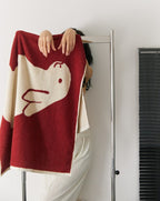 Rabbit Print Cotton Bath Towel, 27.6 x 55.1 in, Machine Wash at 40°C, view 9