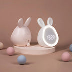 Rabbit-Shaped Kids' Alarm Clock with Dimmable LED Night Light, view 4